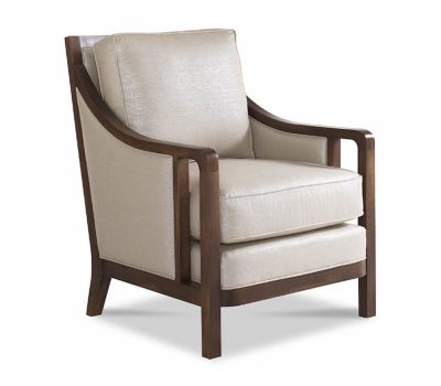 Cream Chair with Solid Wood Frame