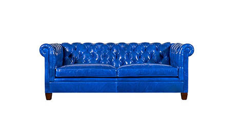 The Rowling Chesterfield Sofa In Blue, Blue Chesterfield Sofa Leather